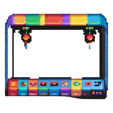 Add a retro arcade background with pixel art details, arcade machines, and neon signs. Keep the pixel art style. sticker
