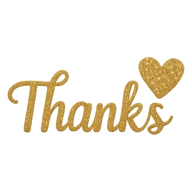  glitter thanks heart, remove background sticker