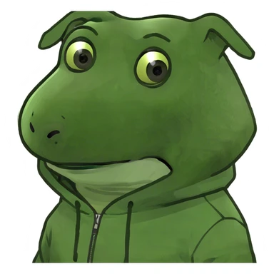 Dog wearing a hoodie sticker