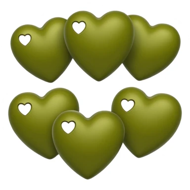 olive green heart emoji but look like normal emoji heart sticker