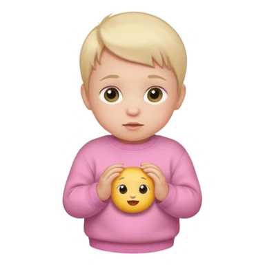 baby wearing a pink sweater sticker