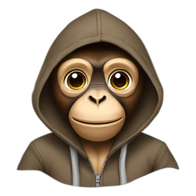 monkey with a hoodie sticker