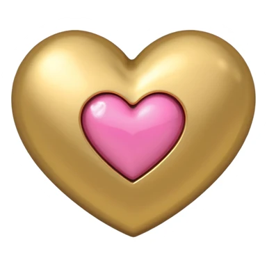 gold heart with one mini pink heart inside of it  sticker