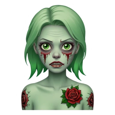zombie woman with big tattoos sticker