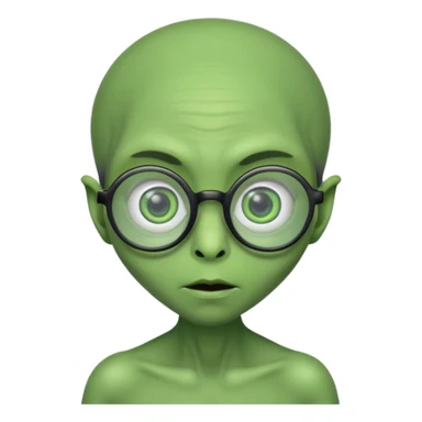 alien with specs sticker