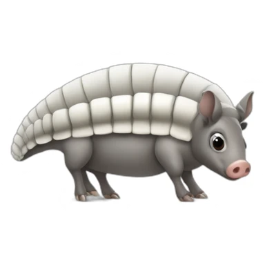 Gray and white pig armadillo cow centipede insect sticker