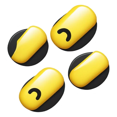 Nails painted yellow with middle nail painted black  sticker