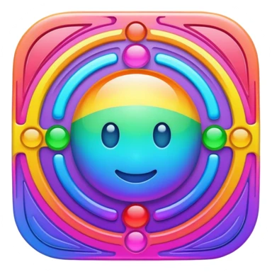 Psychedelic colored Border line sticker