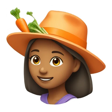 farmer girl in hat carying carrots sticker
