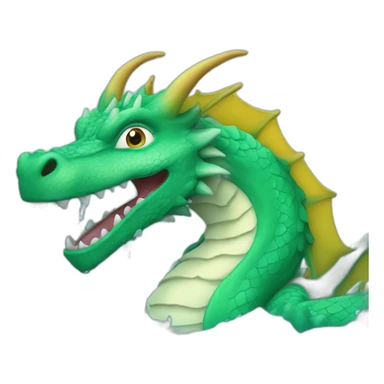 dragon qui vomi de l'eau sticker