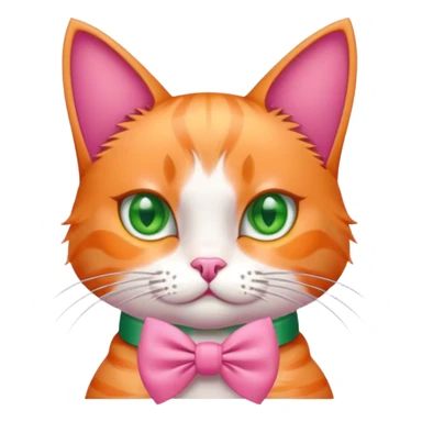 Cat with pink preppy bow sticker