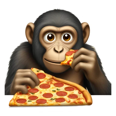 Monkey eating pizza sticker