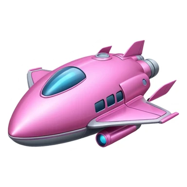 Pink spaceship sticker