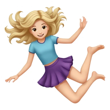 Teenager smiling laying down while twirling her hair in her fingers and kicking her feet around  sticker