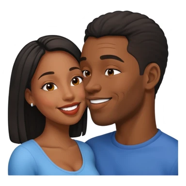 black boyfriend kissing black gril sticker