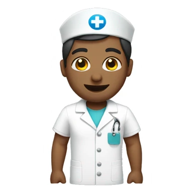 barely happy male nurse sticker