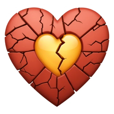 fissured heart sticked together sticker