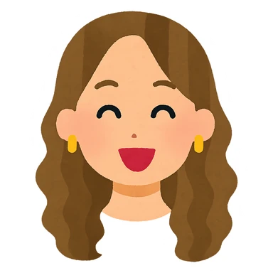 Fix the hair to look more natural and smooth, keeping the Irasutoya style with soft colors, no background, and no neck visible. Maintain the characteristic soft and simple illustration style of Irasutoya. sticker