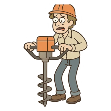 hollow stem auger drilling machine, transparent background sticker