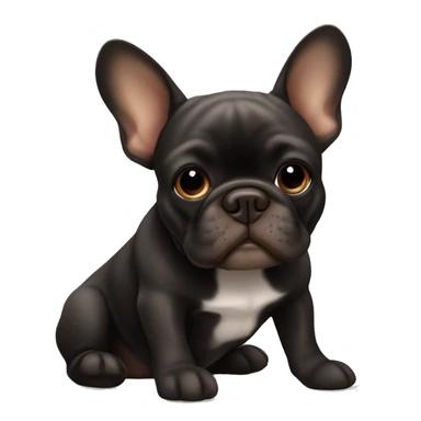Black and brown french bulldog sticker