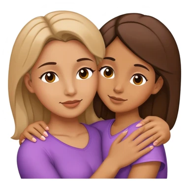 MADRE Y SU HIJA COLOR PIE CANELA ABRAZANDOE sticker