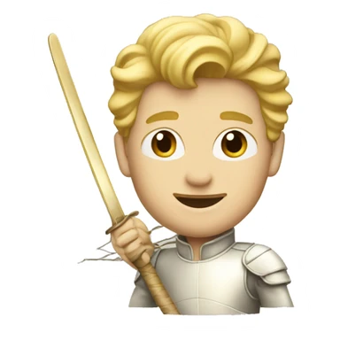 Gold vintage man blonde hair fencing  sticker