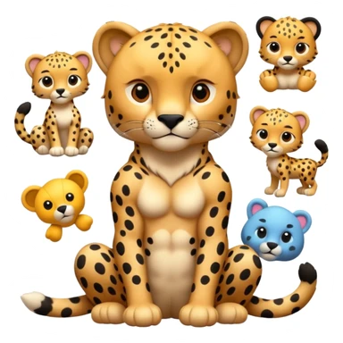 cheetah with a body and toys sticker