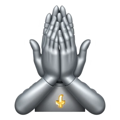 praying metallic hands, no gold sticker