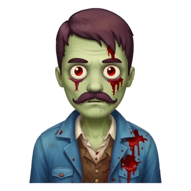 zombie with mustache sticker