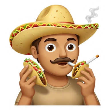 Man with taco smoking a cigarette  sticker