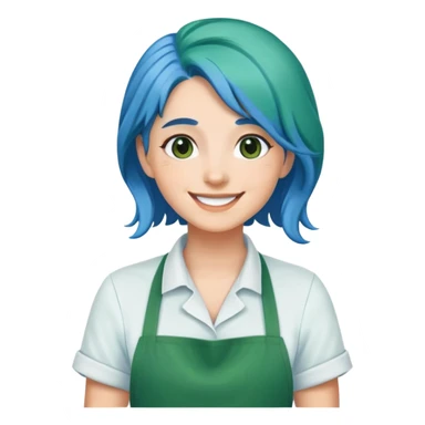blue haired starbucks worker sticker