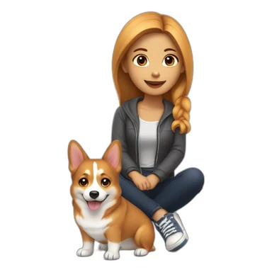 mobile girl mim with corgi sticker