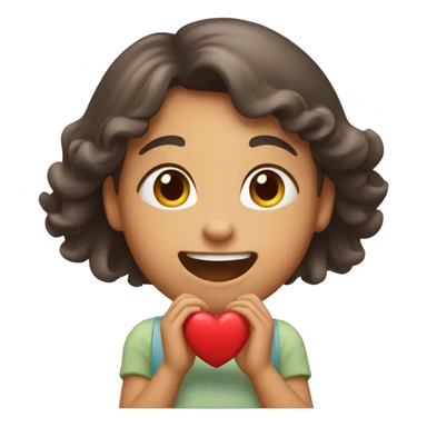 Girl giving her friend her heart and saying love you sticker