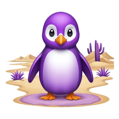 purple penguin in the desert sticker