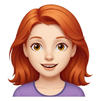 a young red-haired girl with an emotion of joy sticker