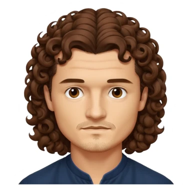 Orlando Bloom with curly hair  sticker