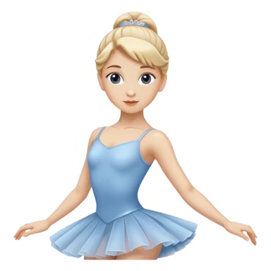 female ballet dancer, blond hair, classic ballet outfit in blue or white, no pink color sticker