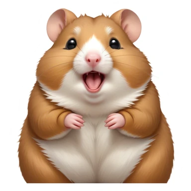 Cinematic Cute Yawning Brown Hamster Portrait Emoji, Head tilted slightly with a dramatic, wide-open yawn, showcasing a smooth, rich brown coat with tiny droopy ears, round dark eyes barely open in drowsy contentment, Simplified yet irresistibly adorable features, highly detailed, glowing with a soft, cozy glow, high shine, relaxed yet expressive, stylized with a touch of whimsy, bright and endearing, soft glowing outline, capturing the essence of a sleepy yet affectionate hamster, so drowsy it feels like it could stretch out of the screen and curl up for a nap! sticker