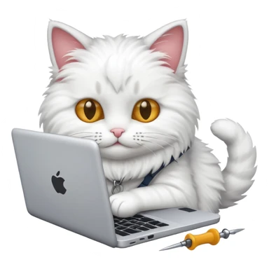 one cat repair windows laptop sticker