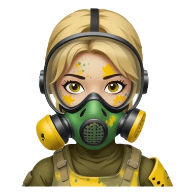 paintball player face girl sticker