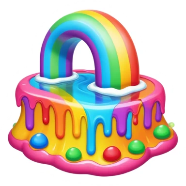 melting neon rainbow candy renaissance landscape sticker