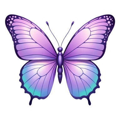 Sparkly Iridescent luminescent pale Pastel purple-gradient iridescent butterfly sticker