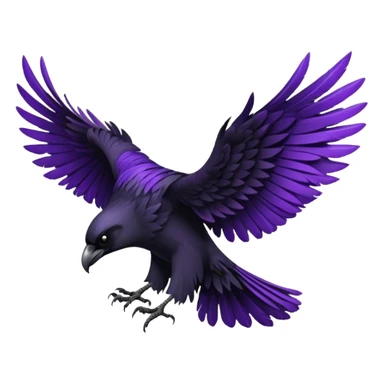 Black  and purple realistic Raven wings, wings only sticker