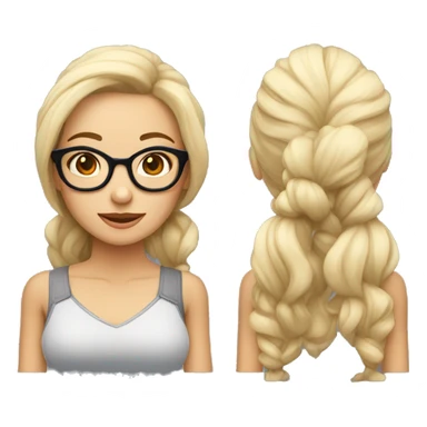 Maestra, morena con gafas, pelo largo  sticker