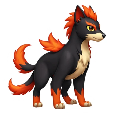 Litten-Houndour-Fakémon-hybrid-creature (full body)  sticker