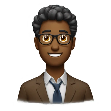 Brown Nerdy fit man sticker