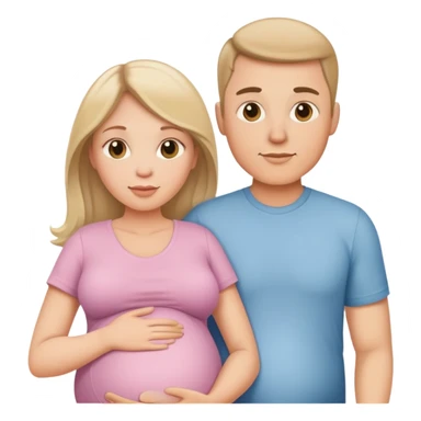 white pregnant woman and her husband sticker