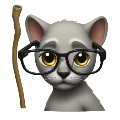 merkat with glasses and a stick  sticker
