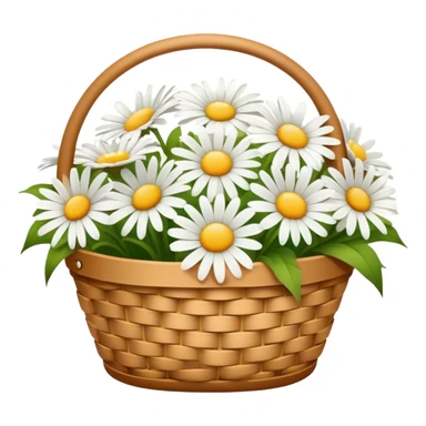 light brown basket with white daisies sticker