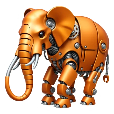 Little completely orange mammouth cyborg sticker